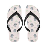 cute raccoons leaves pattern Unisex Flip Flops