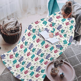 Tea pots Pattern Print Design 05 Blanket Robe with Sleeves