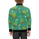 Cute frog dragonfly design pattern Kids' Boys' Girls' Bomber Jacket