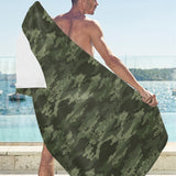 Digital Green camouflage pattern Beach Towel