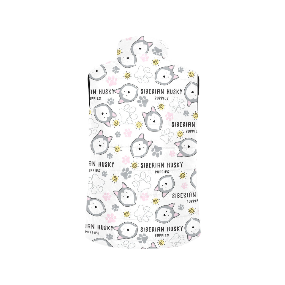 Siberian Husky design pattern Women's Padded Vest