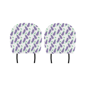 Eggplant Pattern Print Design 05 Car Headrest Cover