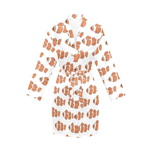 Clown Fish Pattern Print Design 05 Women's Long Sleeve Belted Night Robe