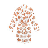 Clown Fish Pattern Print Design 05 Women's Long Sleeve Belted Night Robe