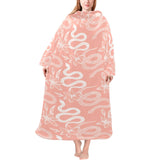 Snake lilies flower pattern Blanket Robe with Sleeves