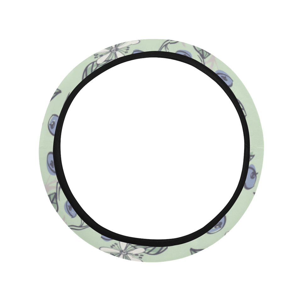 hand drawn blueberry pattern Car Steering Wheel Cover