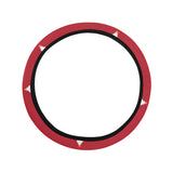 Christmas tree star snow red background Car Steering Wheel Cover