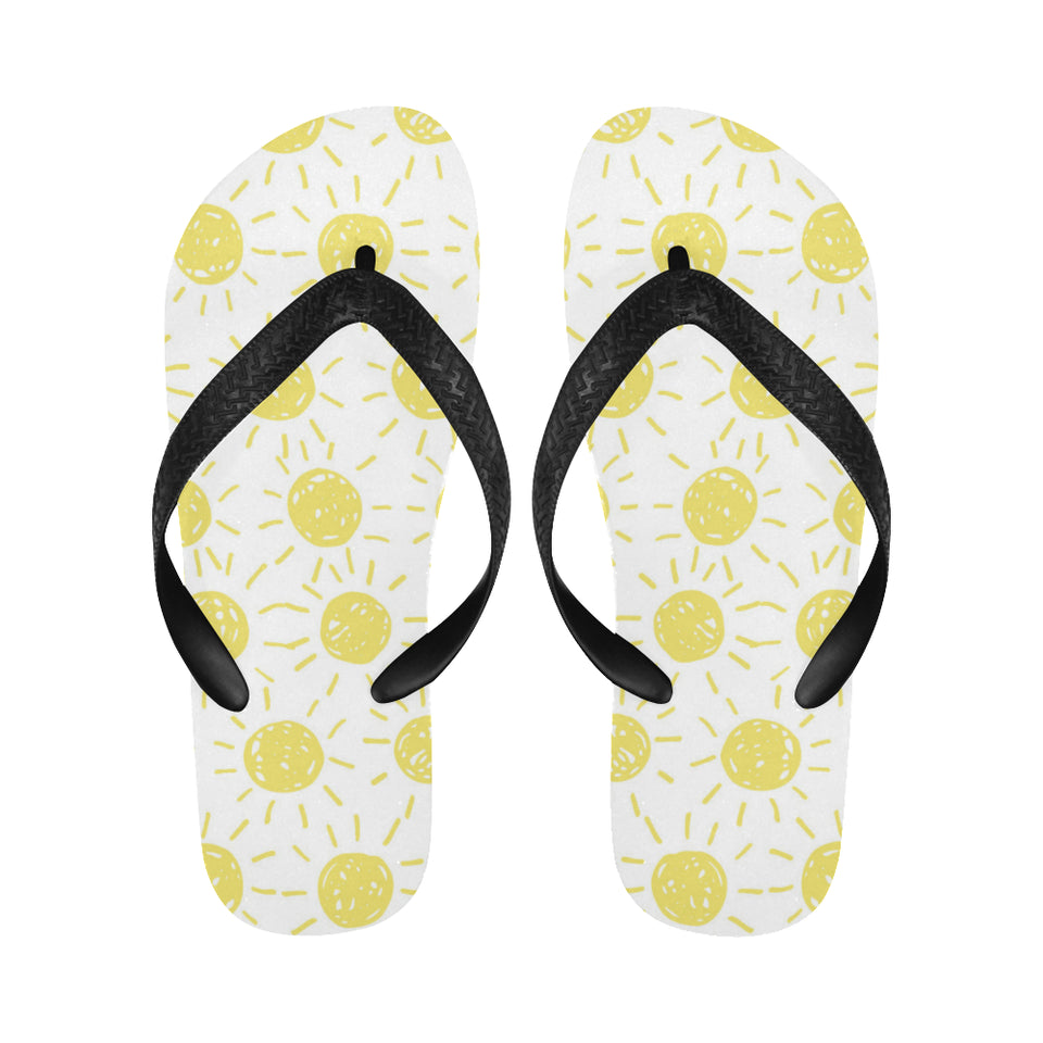 hand drawn sun pattern Unisex Flip Flops