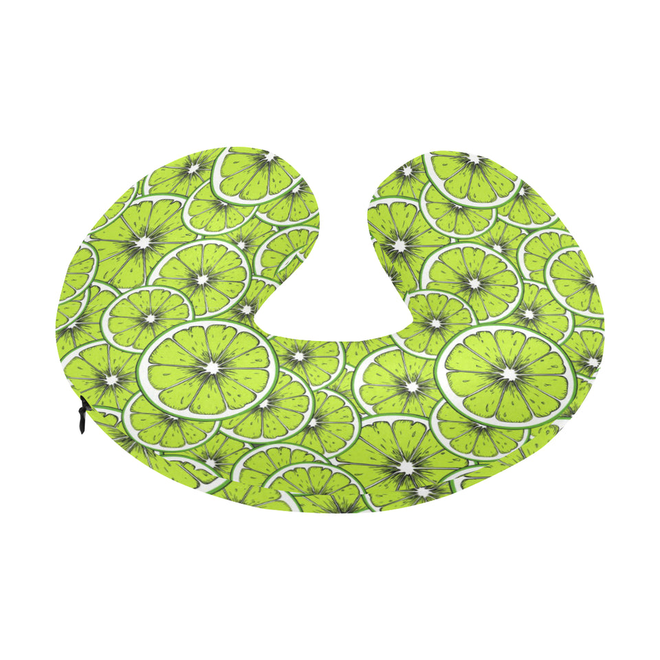 Slices of Lime design pattern U-Shaped Travel Neck Pillow