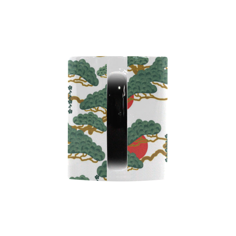 Bonsai red sun japanese pattern Morphing Mug Heat Changing Mug