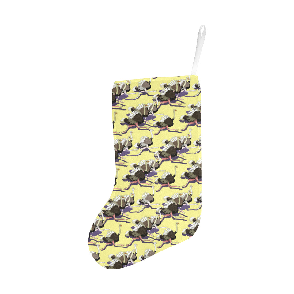 Ostrich Pattern Print Design 04 Christmas Stocking