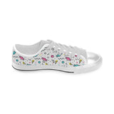 Candy design pattern Men's Low Top Shoes White