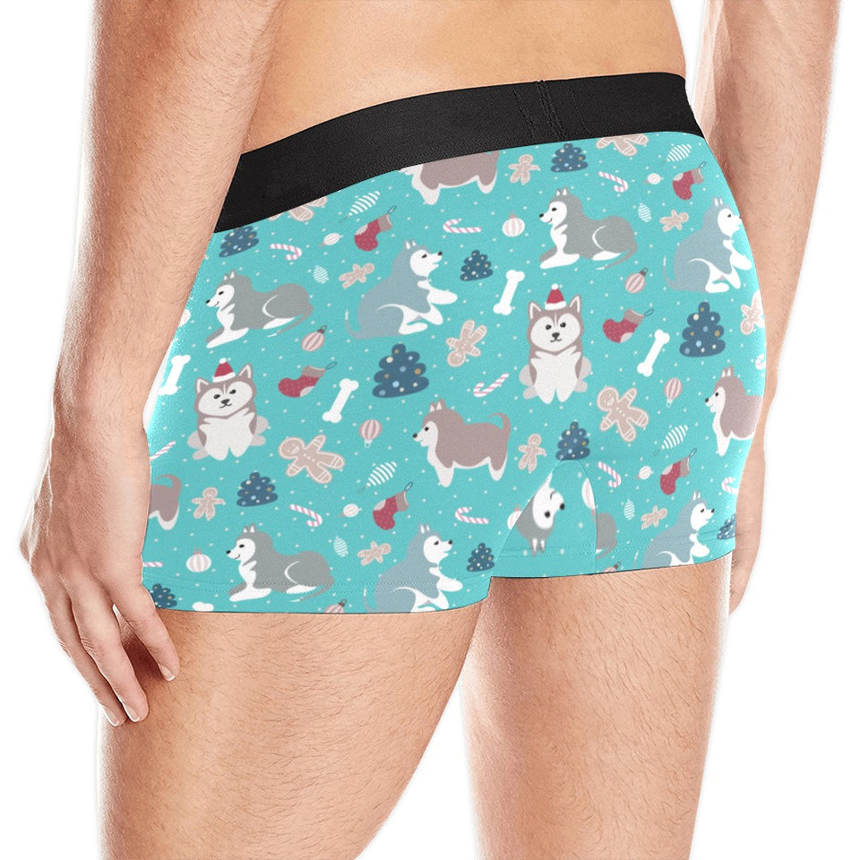Christmas cute siberian husky puppie pattern Men's All Over Print Boxer Briefs Men's Underwear