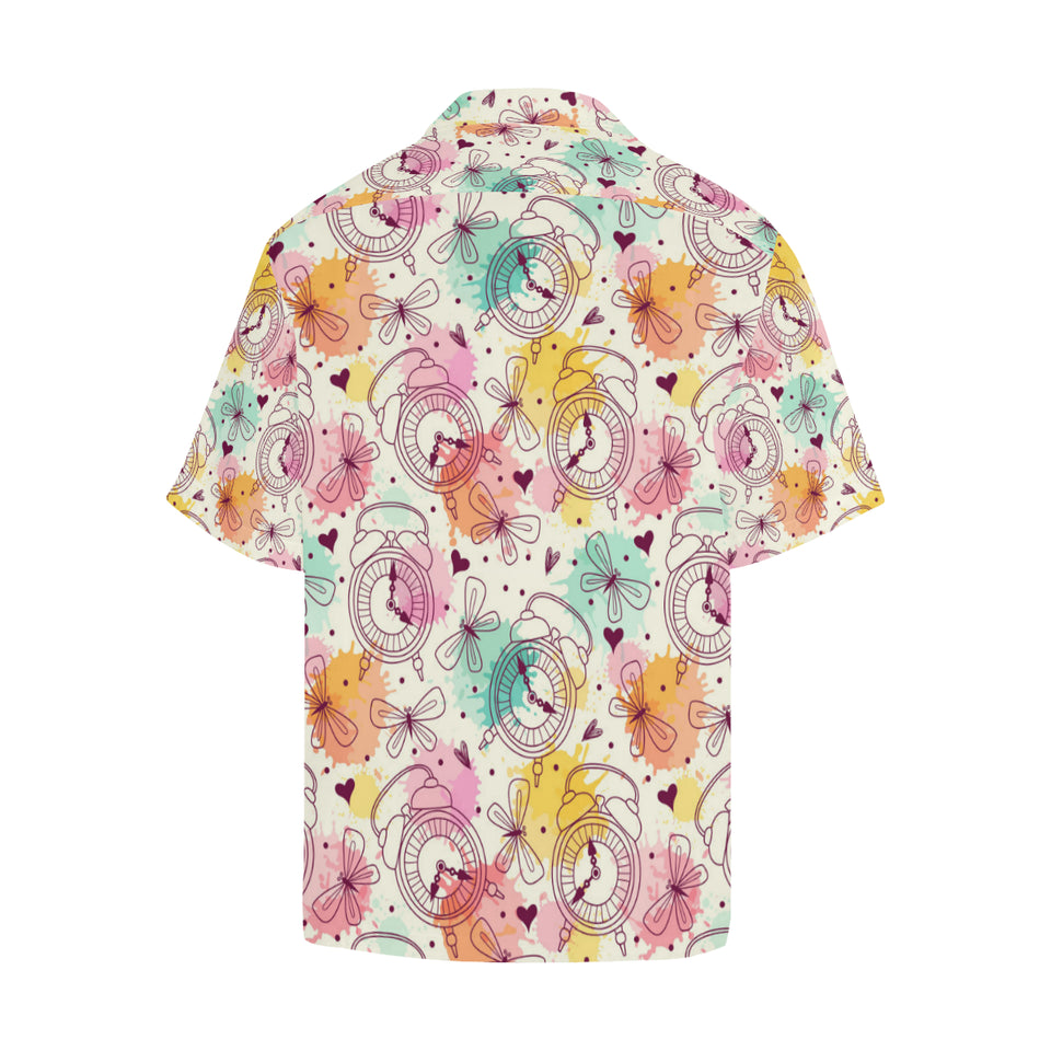 Clock butterfly pattern Men's All Over Print Hawaiian Shirt