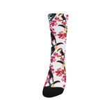Toucan flower design pattern Crew Socks