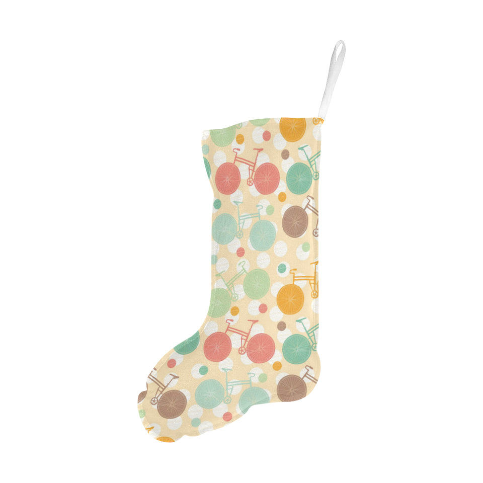Bicycle Pattern Print Design 01 Christmas Stocking