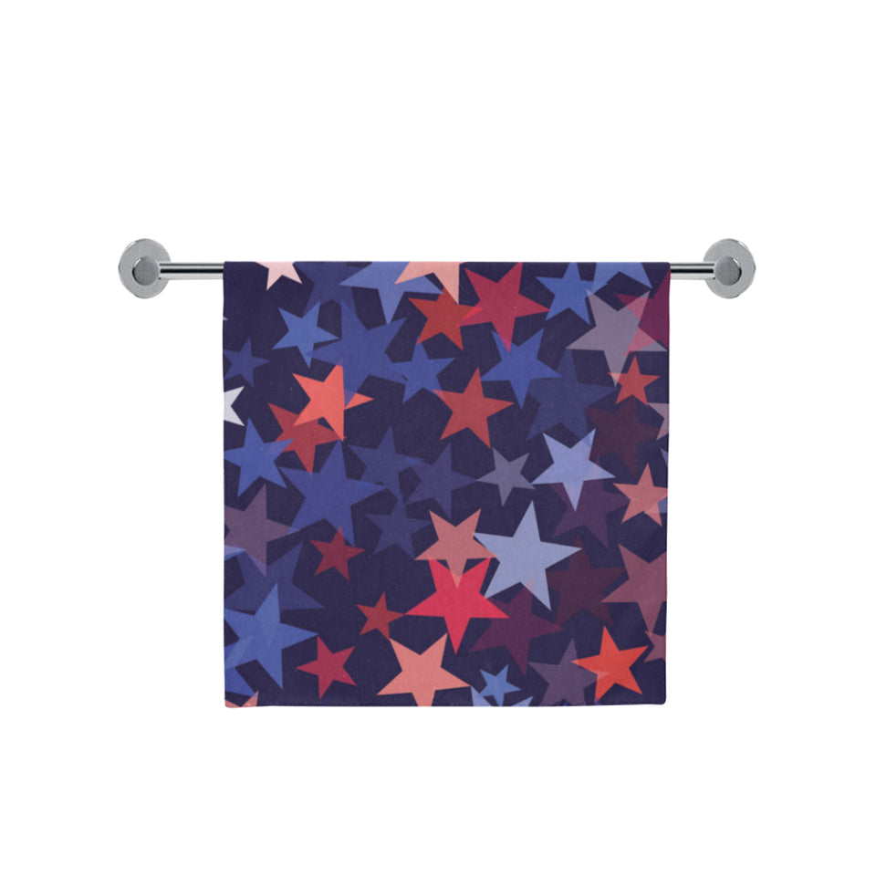Red blue star pattern Bath Towel