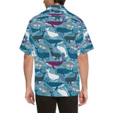 Whale design pattern Men's All Over Print Hawaiian Shirt