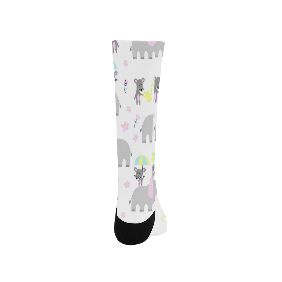 Cute elephant mouse pattern Crew Socks