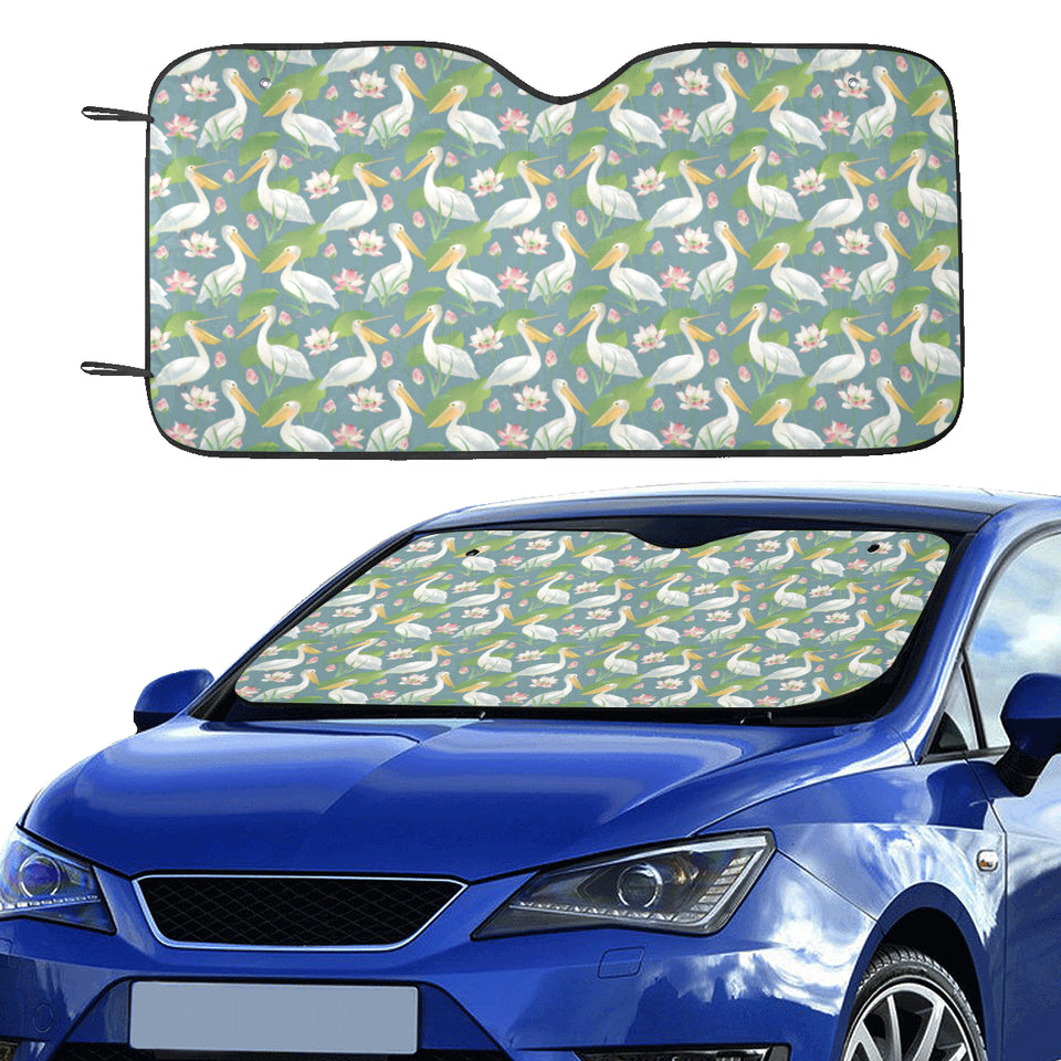 Pelican Pattern Print Design 04 Car Sun Shade