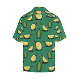 Durian pattern green background Men's All Over Print Hawaiian Shirt