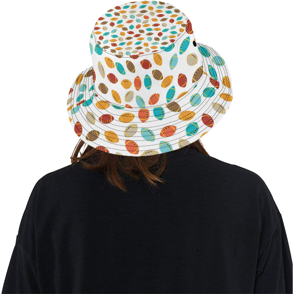 Colorful american football ball pattern Unisex Bucket Hat