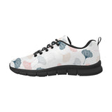Black Gray Cream coral ginkgo leaves pattern Men's Sneaker Shoes