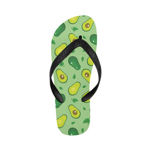Avocado pattern green background Unisex Flip Flops