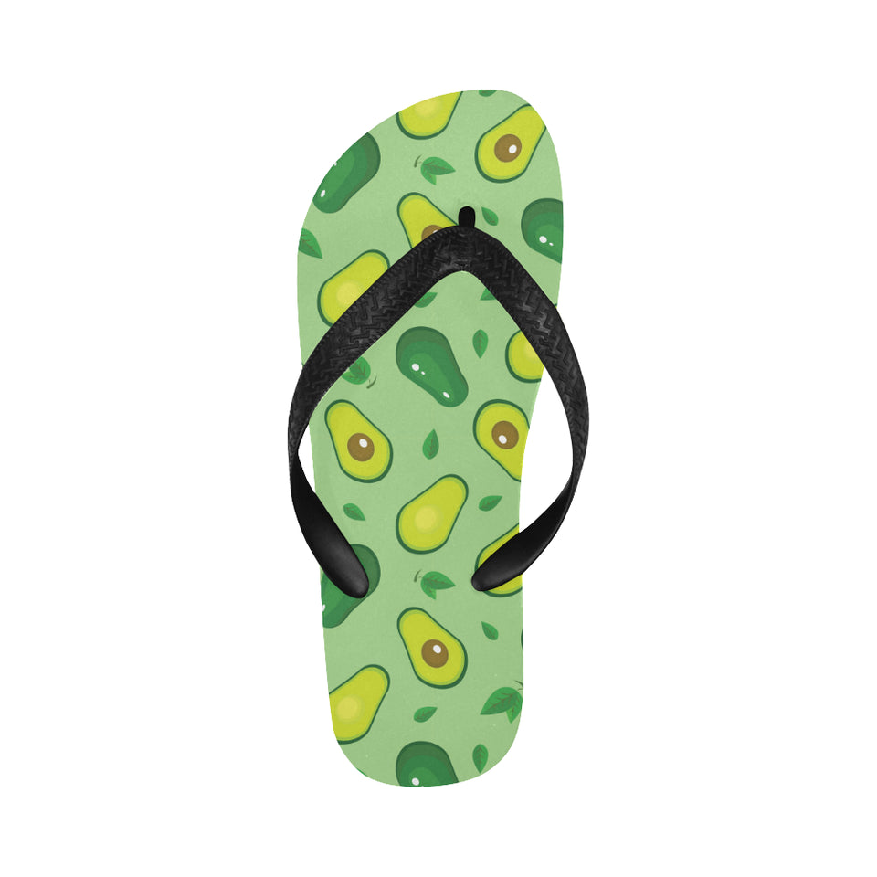 Avocado pattern green background Unisex Flip Flops