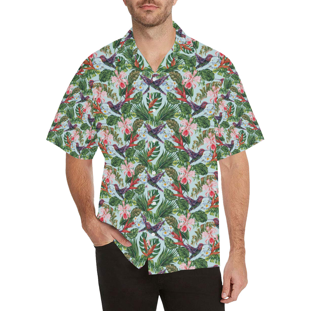 Hummingbird Pattern Print Design 05 Men's All Over Print Hawaiian Shirt (Model T58)