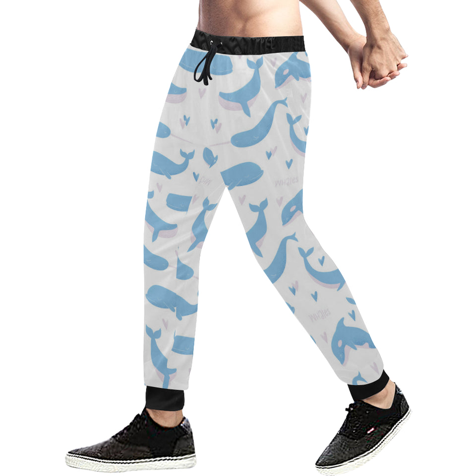 Blue whale pattern Unisex Casual Sweatpants