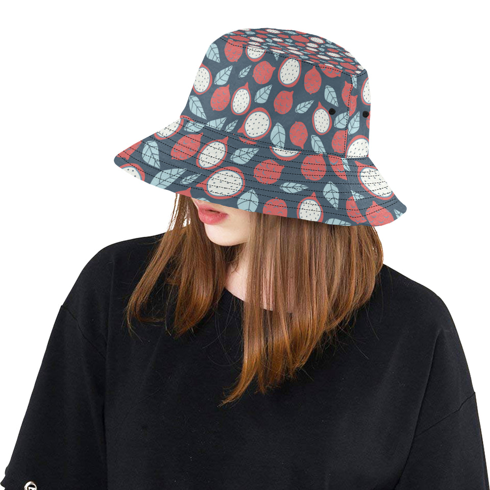 dragon fruits dark blue background Unisex Bucket Hat