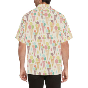 Ice cream cone pattern Men's All Over Print Hawaiian Shirt