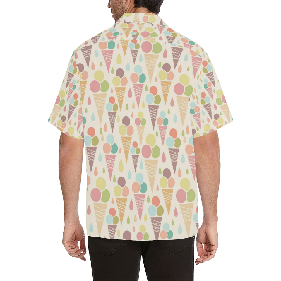 Ice cream cone pattern Men's All Over Print Hawaiian Shirt