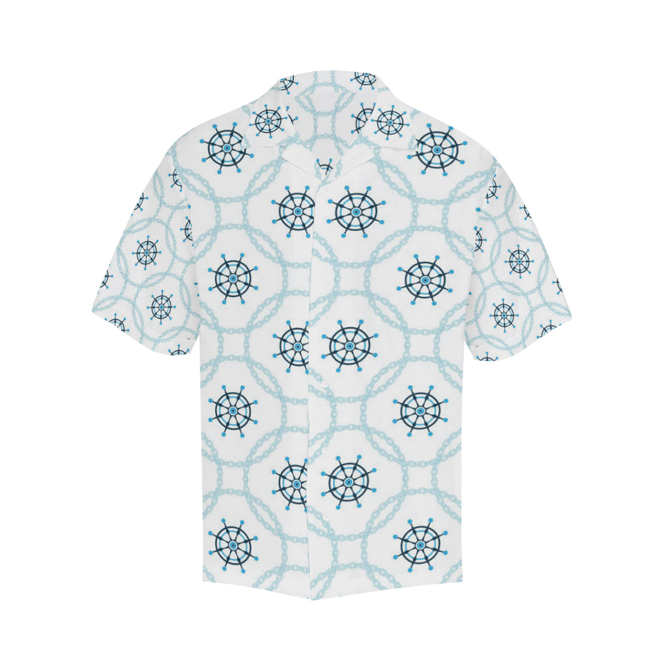 nautical steering wheel chain Men's All Over Print Hawaiian Shirt