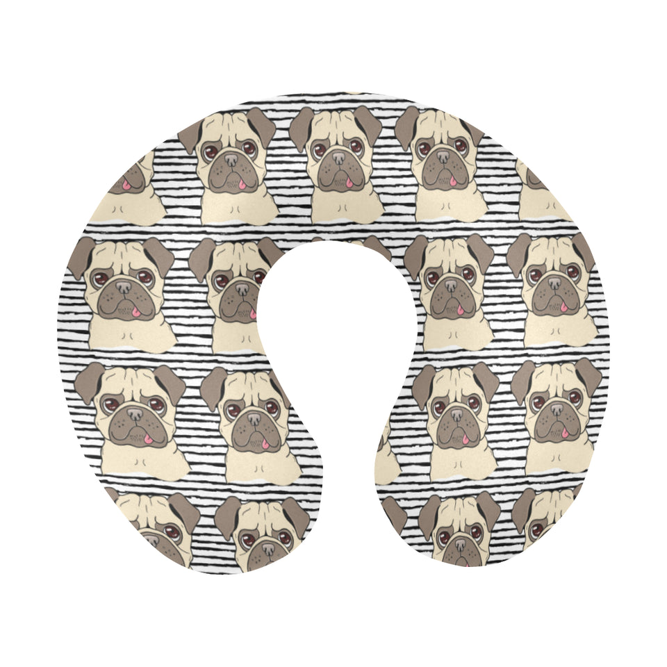 Happy pug pattern U-Shaped Travel Neck Pillow
