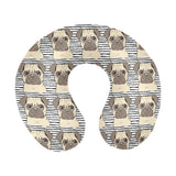 Happy pug pattern U-Shaped Travel Neck Pillow