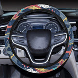 Blue red dragon cloud pattern Car Steering Wheel Cover