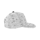 Spider web cobweb pattern white background All Over Print Snapback Cap