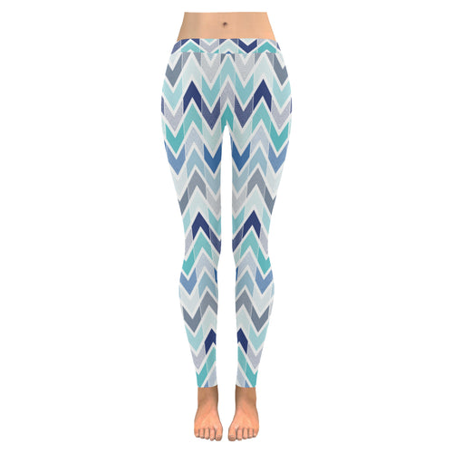 zigzag  chevron blue pattern Women's Legging Fulfilled In US
