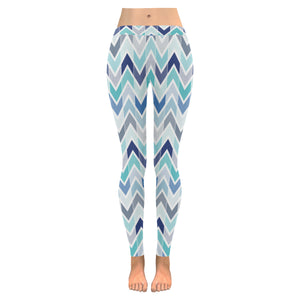 zigzag  chevron blue pattern Women's Legging Fulfilled In US