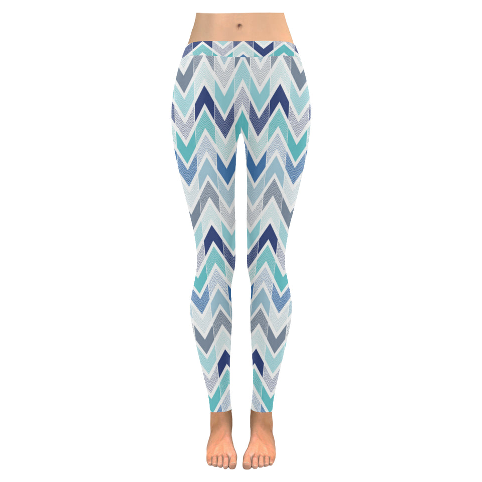 zigzag  chevron blue pattern Women's Legging Fulfilled In US
