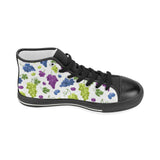 Grape pattern Women's High Top Canvas Shoes Black