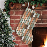Wood Printed Pattern Print Design 02 Christmas Stocking