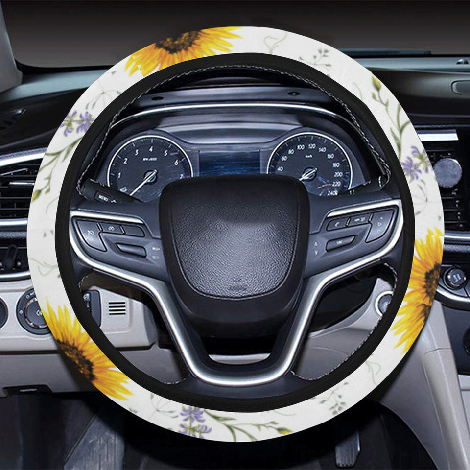 beautiful sunflowers pattern Car Steering Wheel Cover