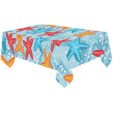Blue red orange starfish pattern Tablecloth
