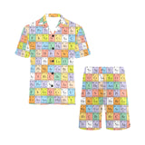Chemistry Periodic Table Pattern Print Design 01 Men's V-Neck Short Pajama Set