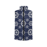 nautical steering wheel design pattern Men's Padded Vest