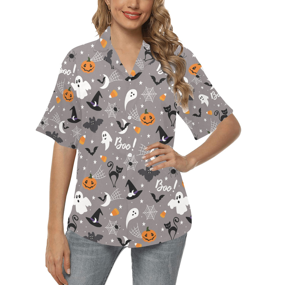 Halloween design pattern Women's All Over Print Hawaiian Shirt