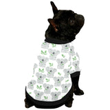 Hand drawn Koala leaves pattern All Over Print Pet Dog Round Neck Fuzzy Shirt